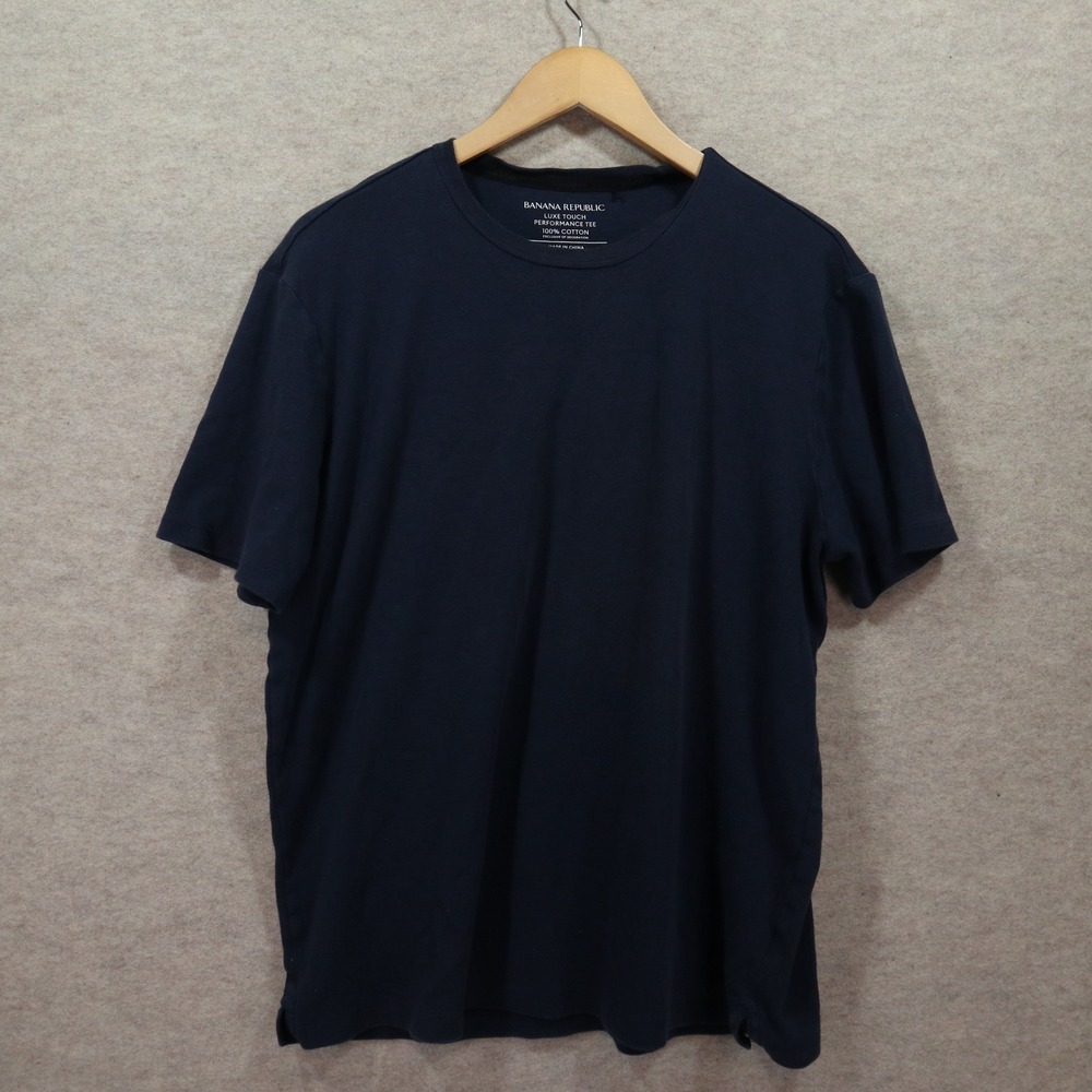 Banana Republic Luxe Touch Performance Tee XL Navy Blue Modern Soft Cotton